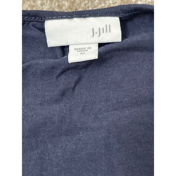 J.Jill Women's Embroidered Boho Western Casual Cotton Modal Blend Top Blue M - Picture 5 of 10